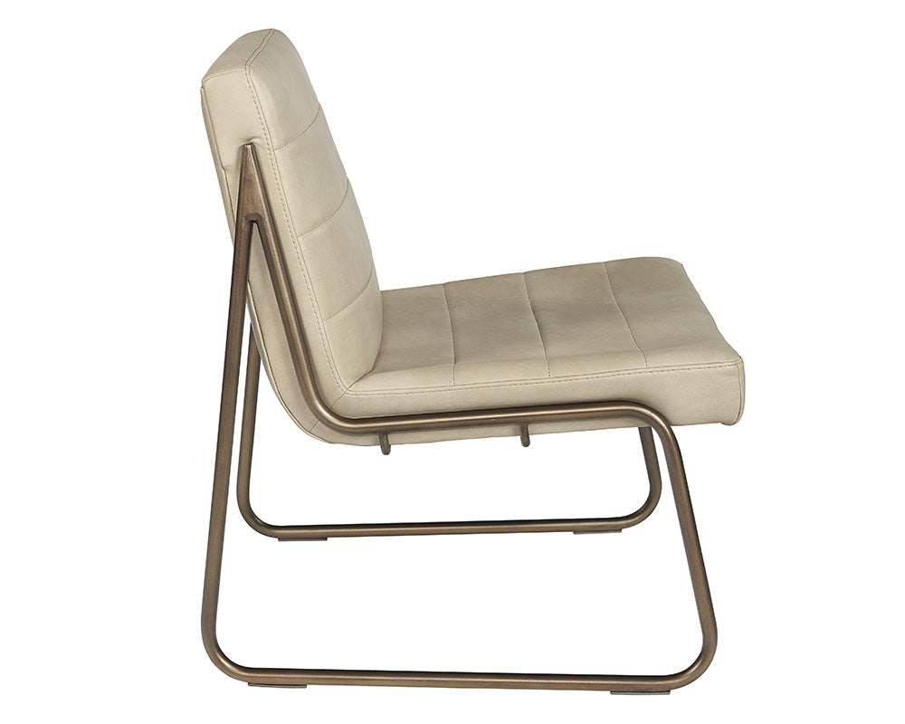 Sunpan Anton Lounge Chair - Bravo Cognac/Bravo Cream/Vintage Black