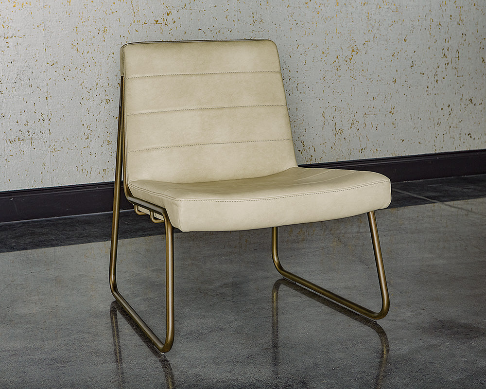 Sunpan Anton Lounge Chair - Bravo Cognac/Bravo Cream/Vintage Black