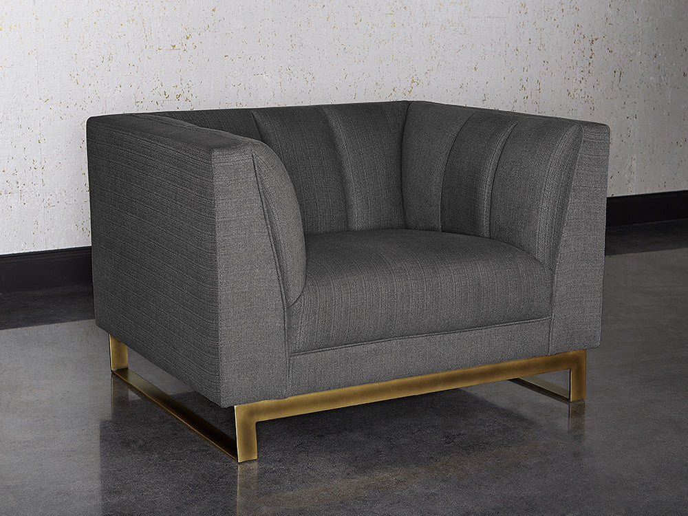 Sunpan Parker Armchair - Zenith Graphite Grey/Soft Grey