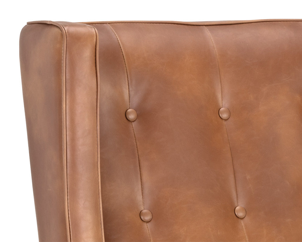 Sunpan Biblioteca Lounge Chair in Coal Black/Tobacco Tan