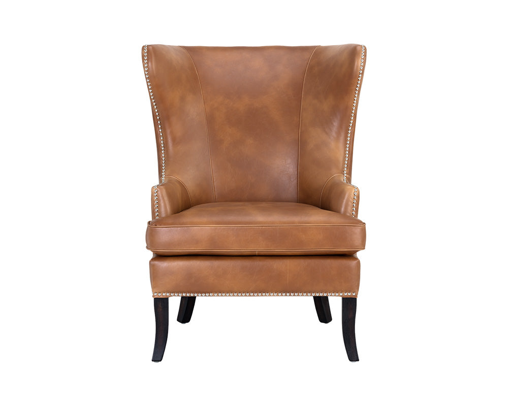 Sunpan Royalton Lounge Chair - Castillo Cream/Tobacco Tan/Overcast Grey