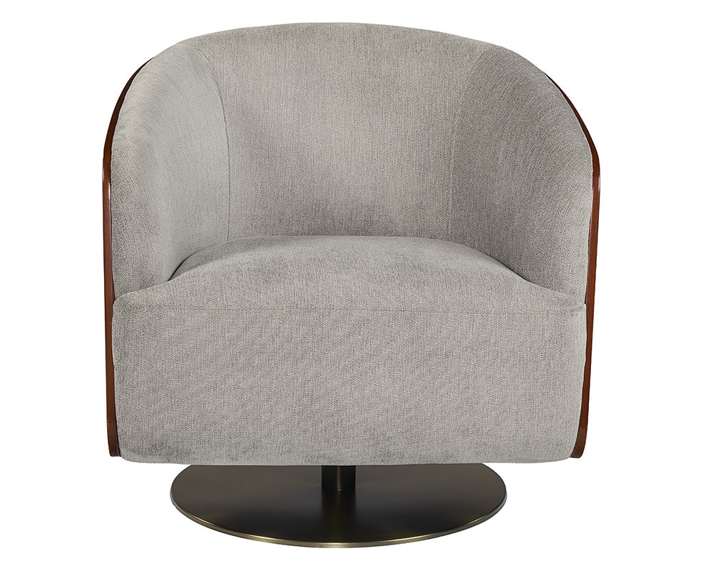 Sunpan Arnelle Swivel Lounge Chair in Polo Club Stone