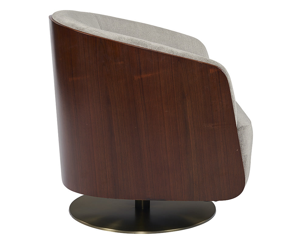 Sunpan Arnelle Swivel Lounge Chair in Polo Club Stone