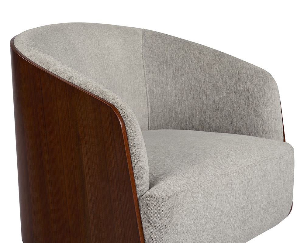 Sunpan Arnelle Swivel Lounge Chair in Polo Club Stone