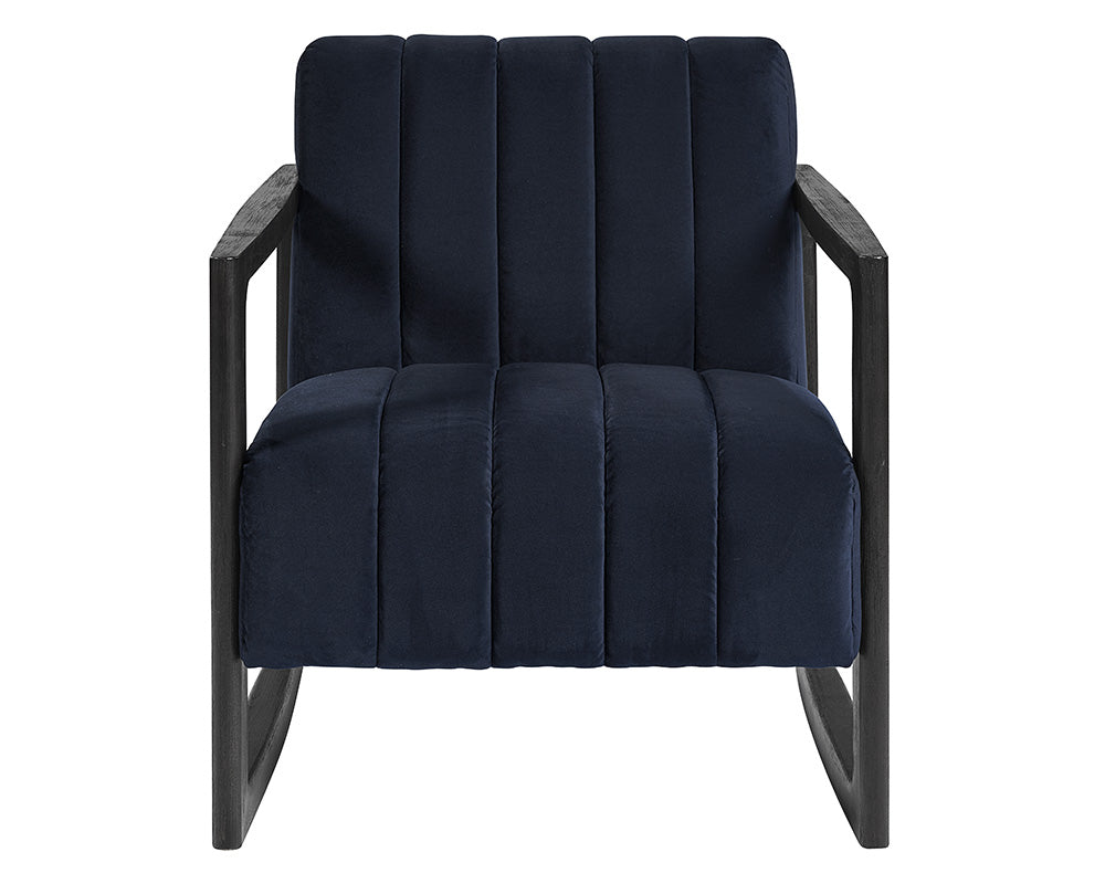 Sunpan Joaquin Lounge Chair In Bravo Cream/Metal/Metropolis Blue