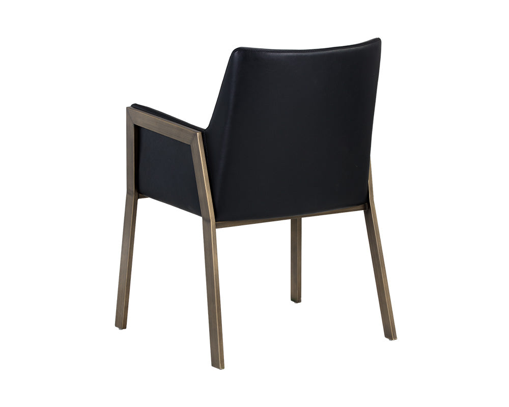 Sunpan Bernadette Dining Armchair - Bravo Admiral/Bravo Black/Bravo Cognac/Kendall Grey