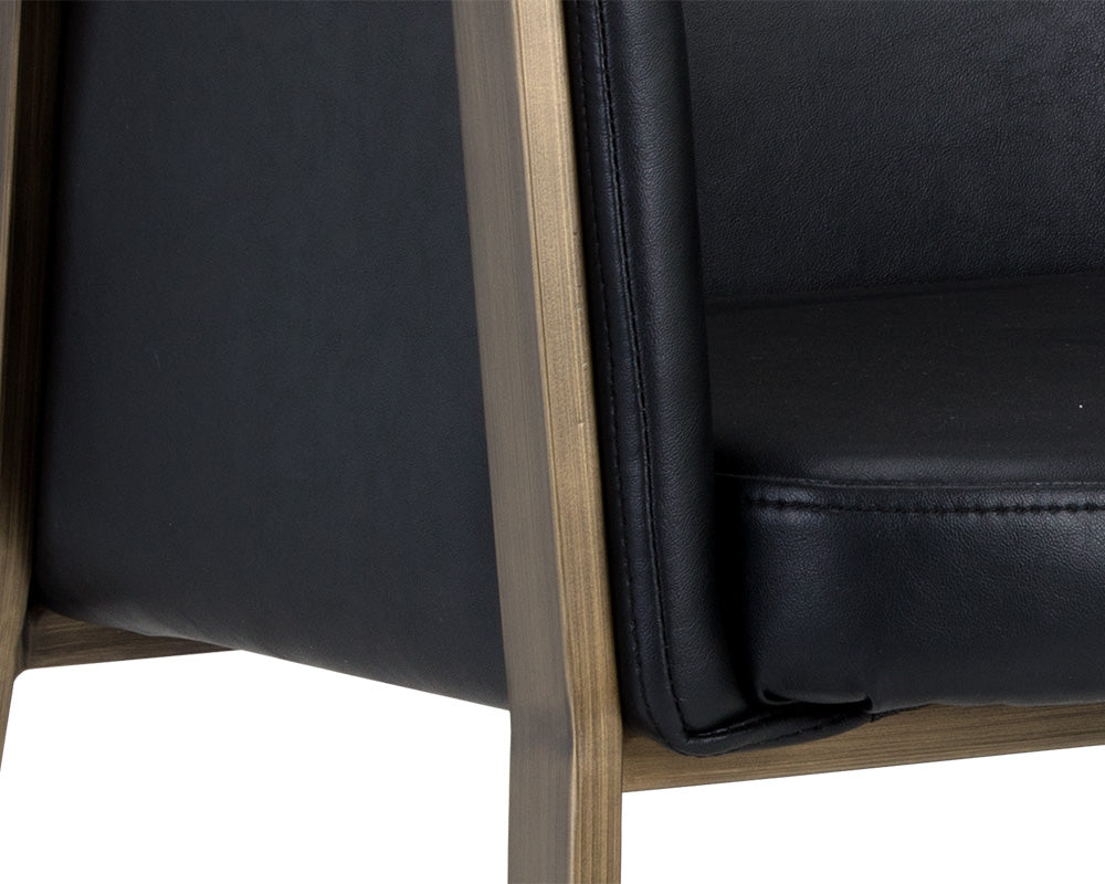 Sunpan Bernadette Dining Armchair - Bravo Admiral/Bravo Black/Bravo Cognac/Kendall Grey