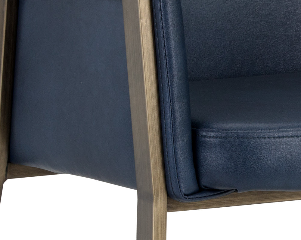 Sunpan Bernadette Dining Armchair - Bravo Admiral/Bravo Black/Bravo Cognac/Kendall Grey