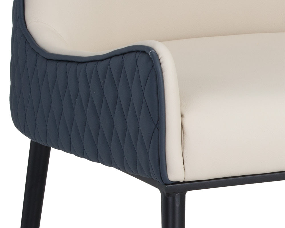 Sunpan Gianni Dining Chair - Dillon Cream and Dillon Thunder/Dillon Stratus and Dillon Black