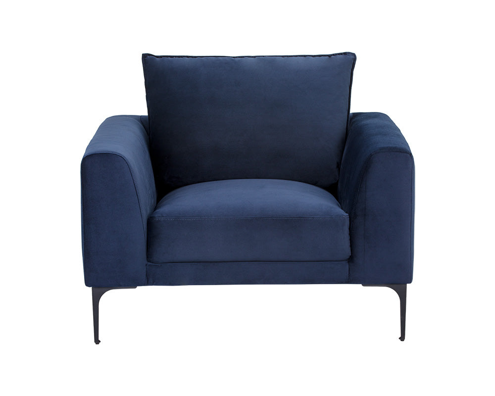 Sunpan Virgo Armchair - Metropolis Blue/Polo Club Kohl Grey/Stone