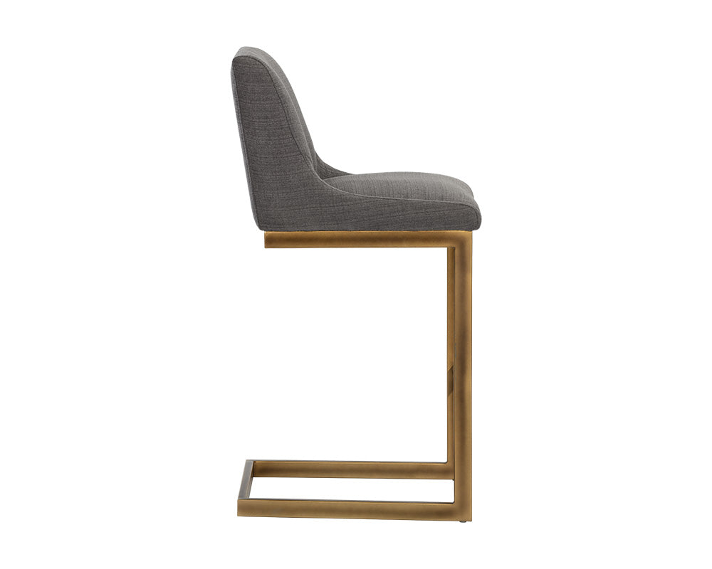 Sunpan Holly Barstool - Abbington Burnt Orange/Zenith Graphite Grey/Zenith Soft Grey