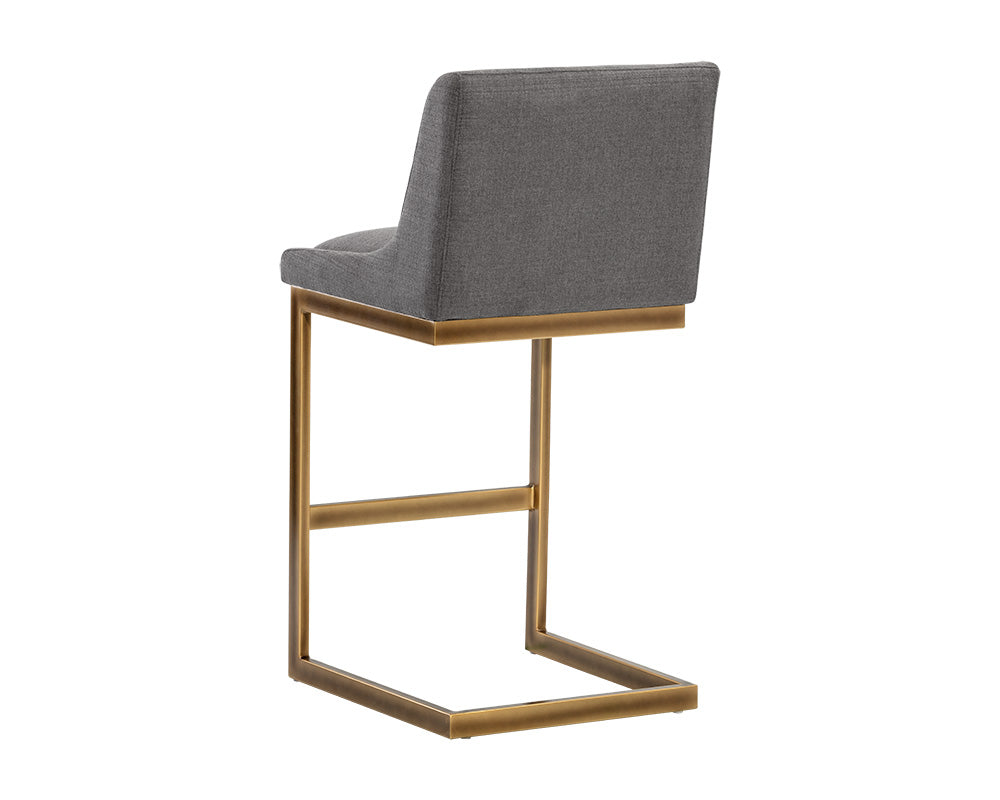 Sunpan Holly Barstool - Abbington Burnt Orange/Zenith Graphite Grey/Zenith Soft Grey