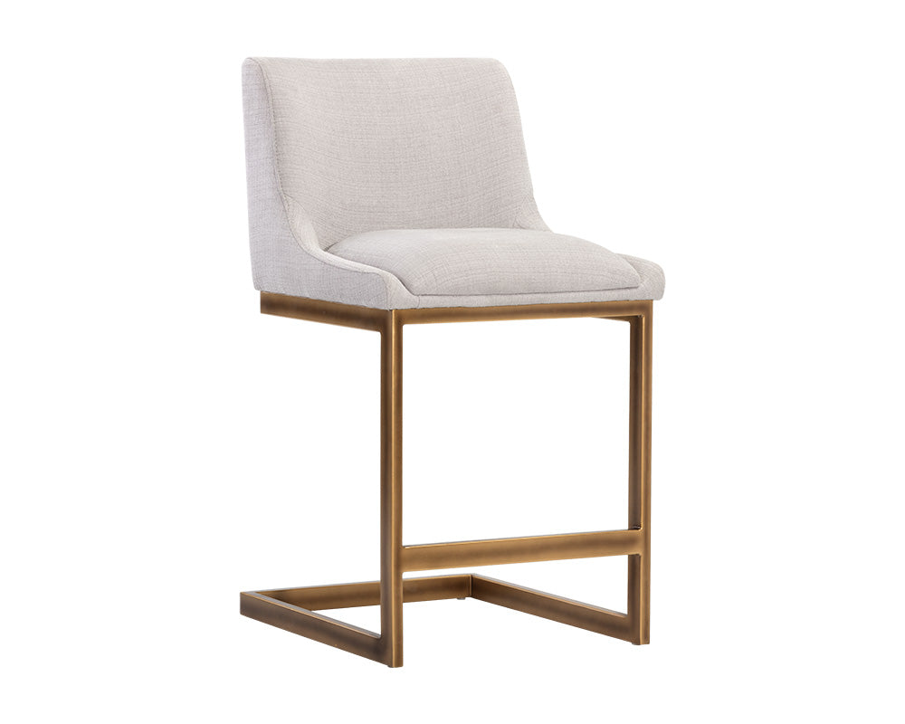 Sunpan Holly Counter Stool - Abbington Burnt Orange/Zenith Graphite Grey/Zenith Soft Grey