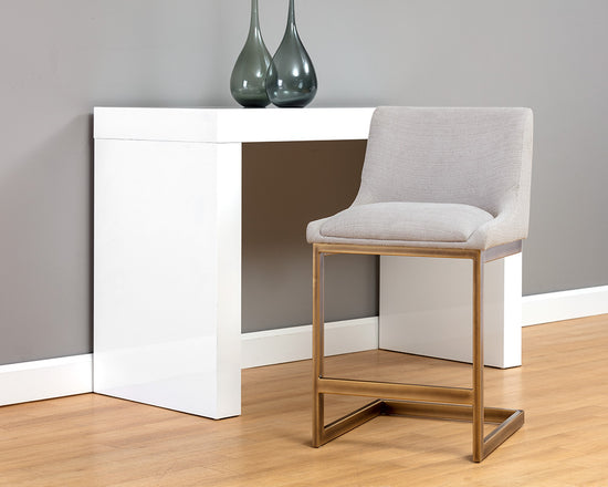 Sunpan Holly Counter Stool - Abbington Burnt Orange/Zenith Graphite Grey/Zenith Soft Grey