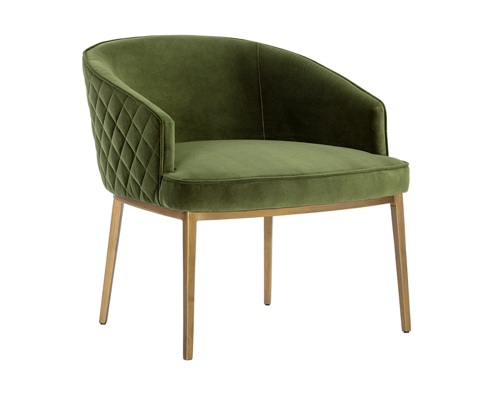 Sunpan Cornella Lounge Chair - Blush Pink/ Forest Green/Polo Club Stone/Shadow Grey