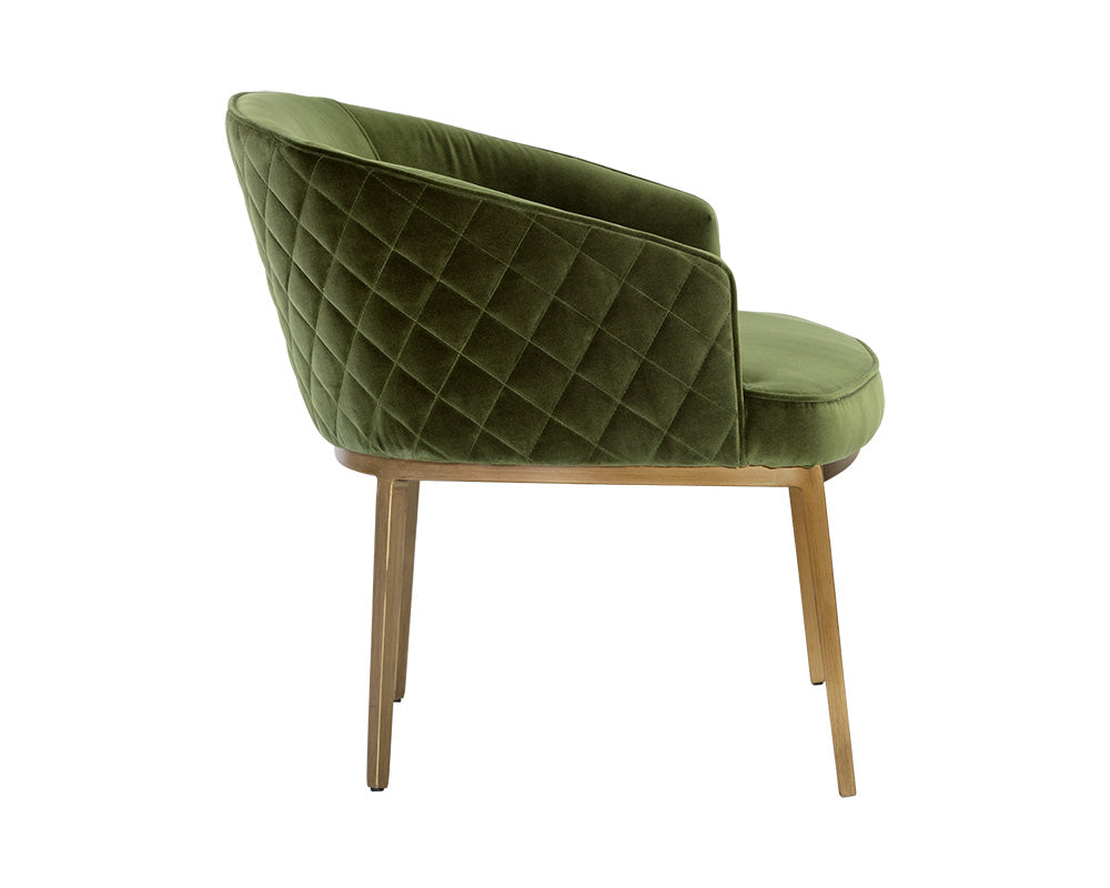 Sunpan Cornella Lounge Chair - Blush Pink/ Forest Green/Polo Club Stone/Shadow Grey