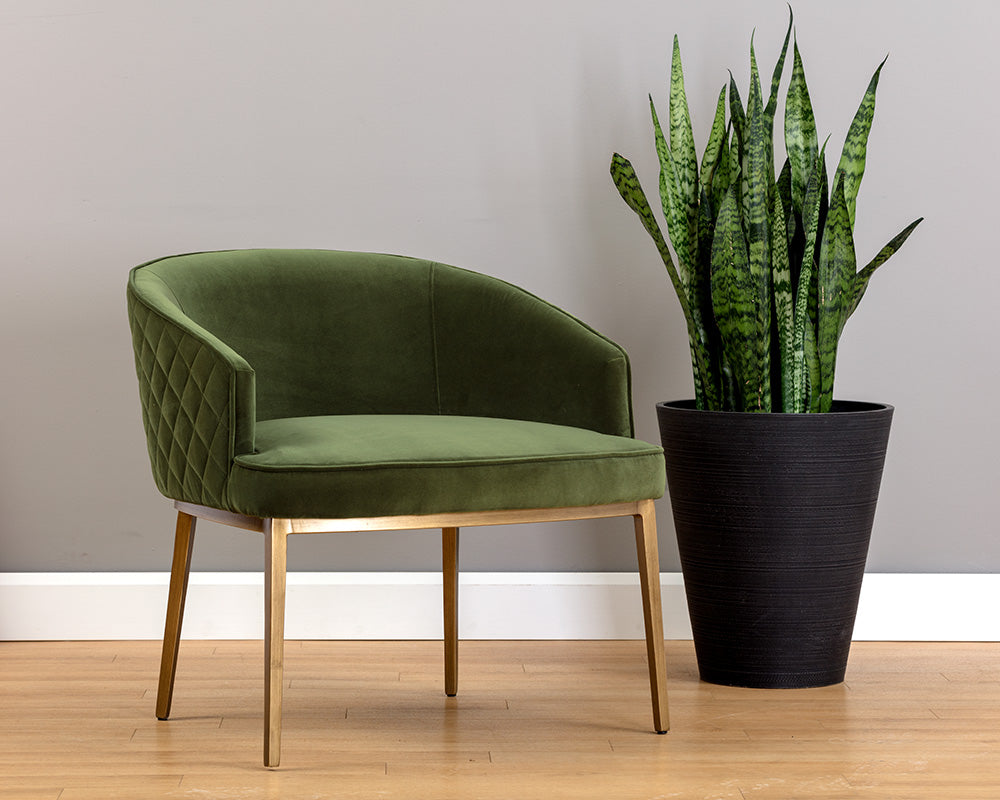 Sunpan Cornella Lounge Chair - Blush Pink/ Forest Green/Polo Club Stone/Shadow Grey
