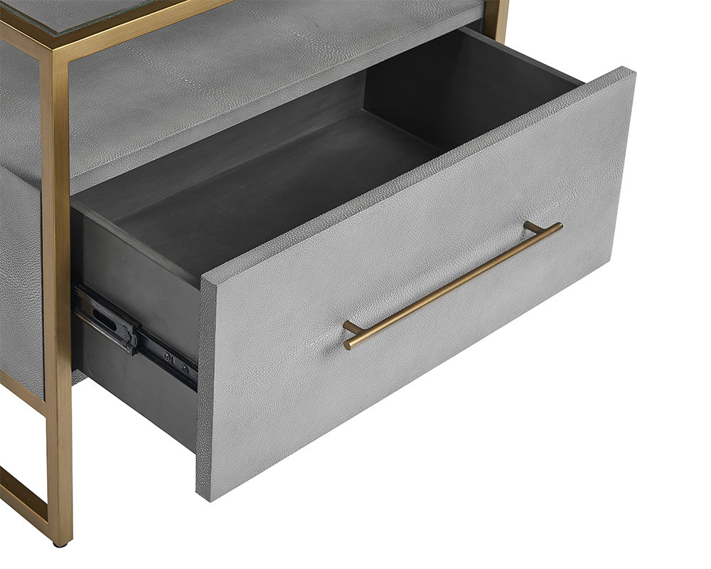 Sunpan Venice Nightstand - Shagreen Leather