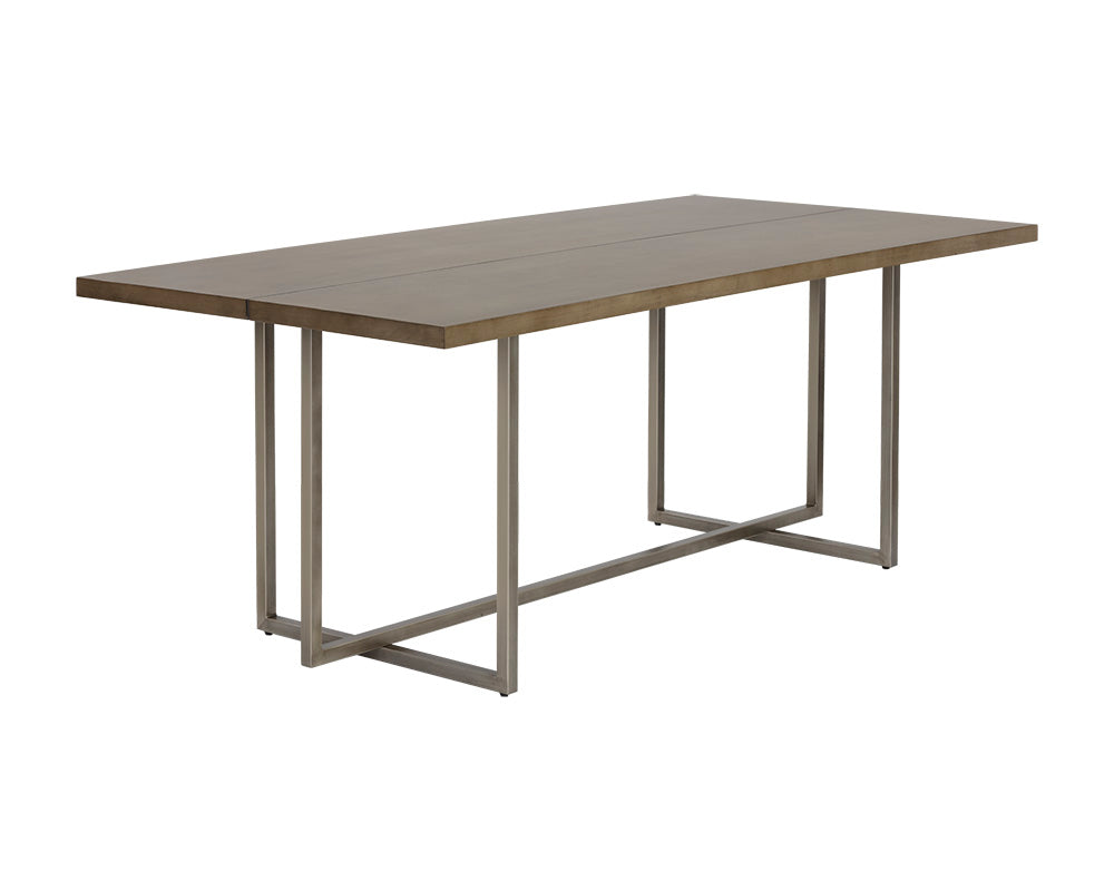 Sunpan Jade Dining Table - Antique Brass - Dark Mango - 79"/Antique Silver - Ash Grey - 79"