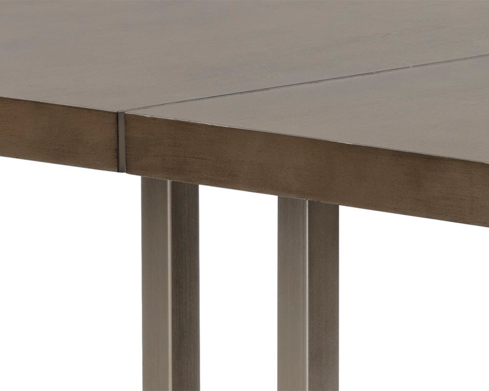 Sunpan Jade Dining Table - Antique Brass - Dark Mango - 79"/Antique Silver - Ash Grey - 79"