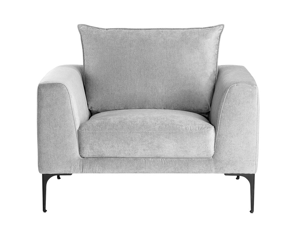 Sunpan Virgo Armchair - Metropolis Blue/Polo Club Kohl Grey/Stone