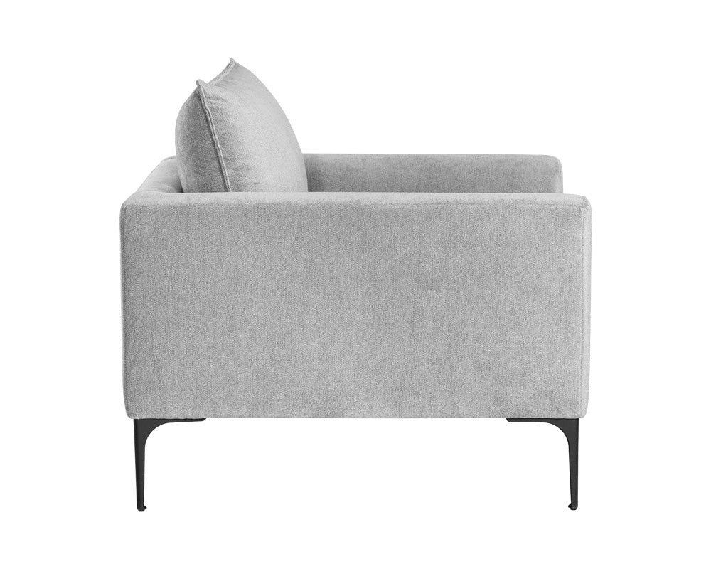 Sunpan Virgo Armchair - Metropolis Blue/Polo Club Kohl Grey/Stone