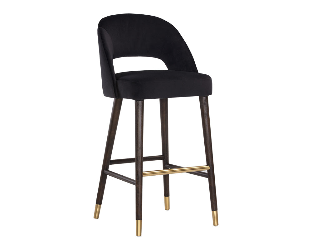 Sunpan Monae Barstool - Abbington Black/Bravo Cream and Polo Club Muslin