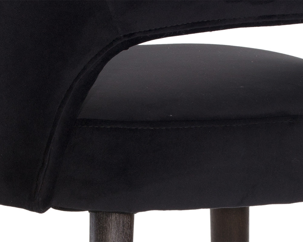 Sunpan Monae Counter Stool - Abbington Black/Bravo Cream and Polo Club Muslin/Moss Green