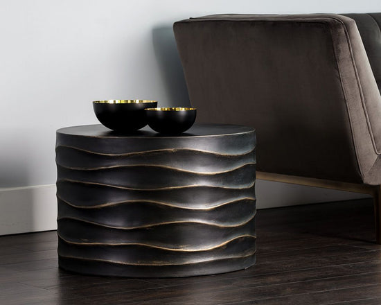 Sunpan Corey Coffee Table in Small Black / Summer Sand