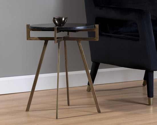 Sunpan Anak Side Table in Black / White