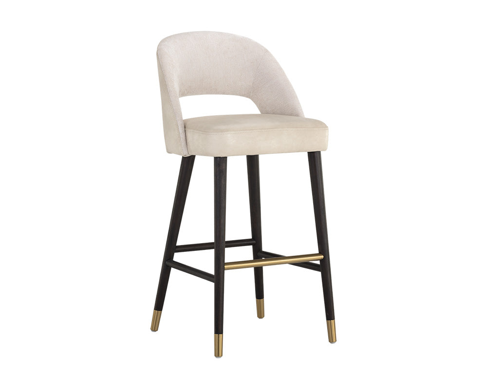 Sunpan Monae Barstool - Abbington Black/Bravo Cream and Polo Club Muslin