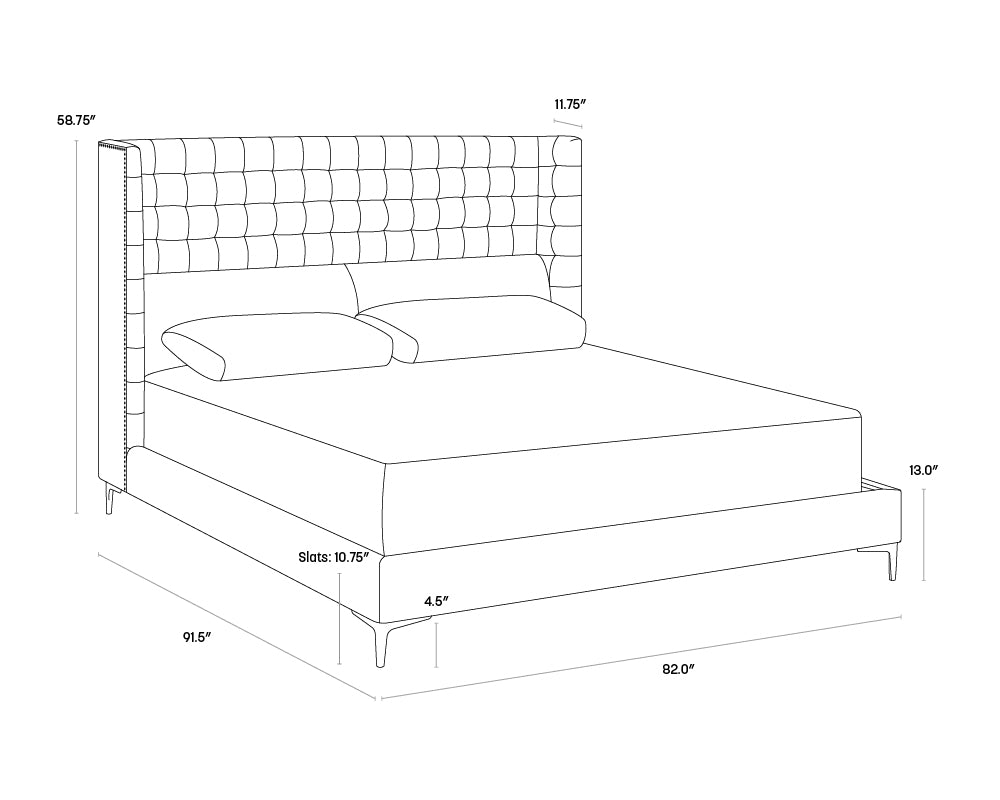 Sunpan Cairo Bed - King - Antonio Porcelain