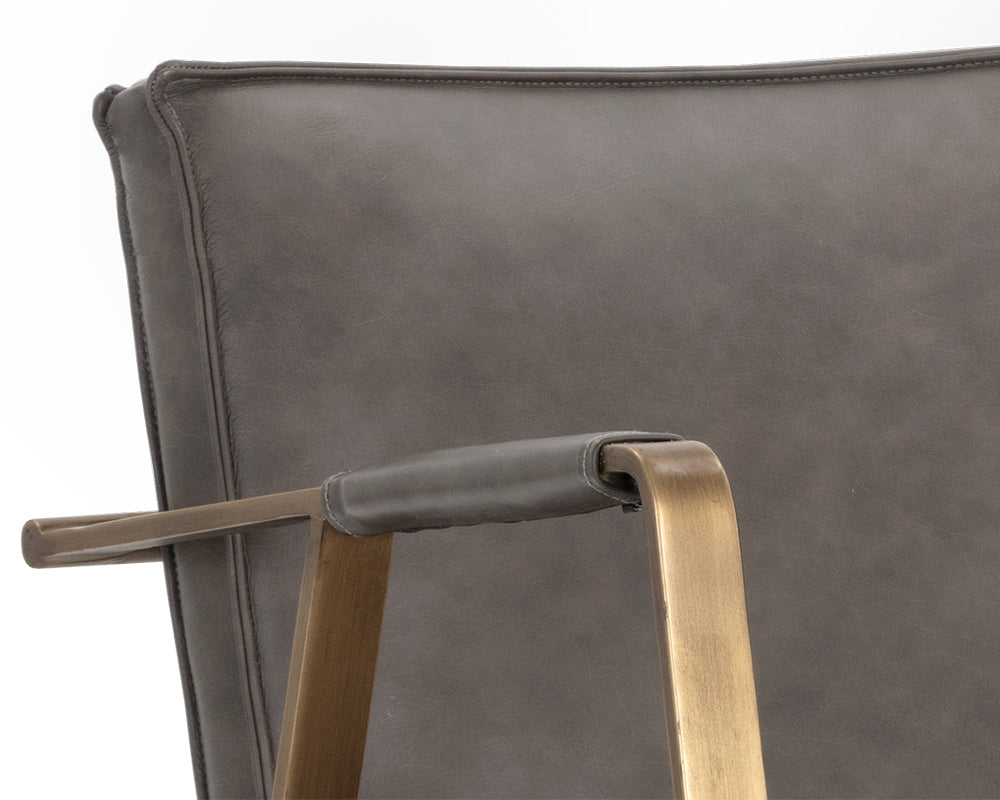 Sunpan Kristoffer Dining Armchair - Vintage Steel Grey Leather