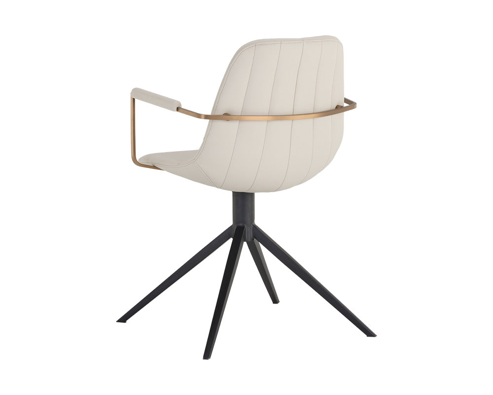Sunpan Cassius Swivel Dining Armchair - Abbington Black and Bravo Black/Dillon Cream/Slate Tint and Nightfall Black