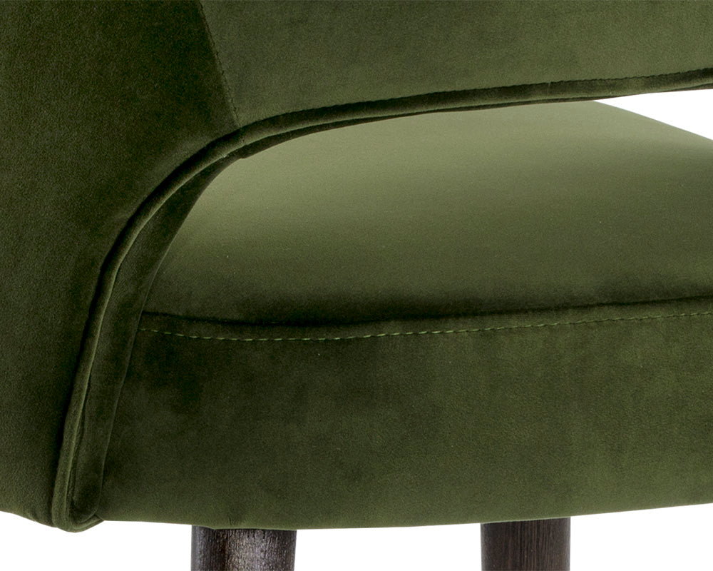 Sunpan Monae Counter Stool - Abbington Black/Bravo Cream and Polo Club Muslin/Moss Green