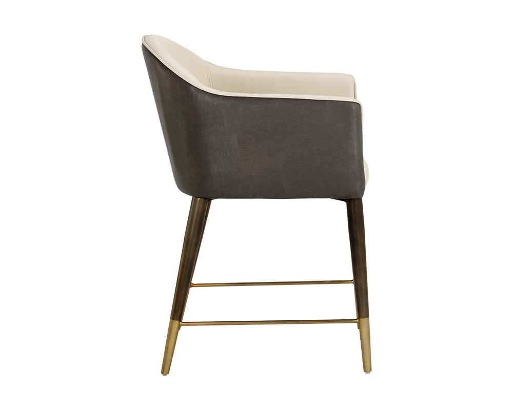 Sunpan Kylin Dining Armchair - Dillon Cream and Bravo Ash