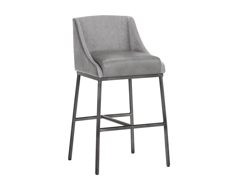 Sunpan Dalary Barstool - Bravo Metal / Polo Club Stone