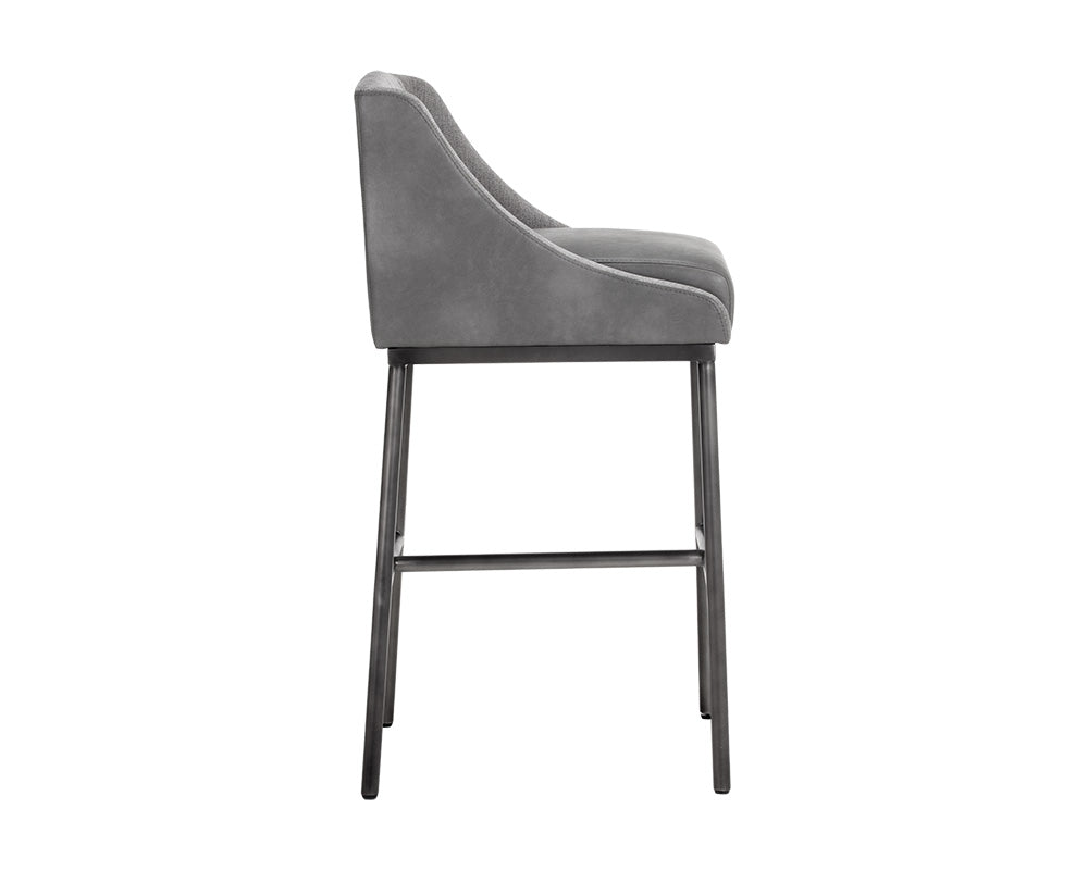 Sunpan Dalary Barstool - Bravo Metal / Polo Club Stone