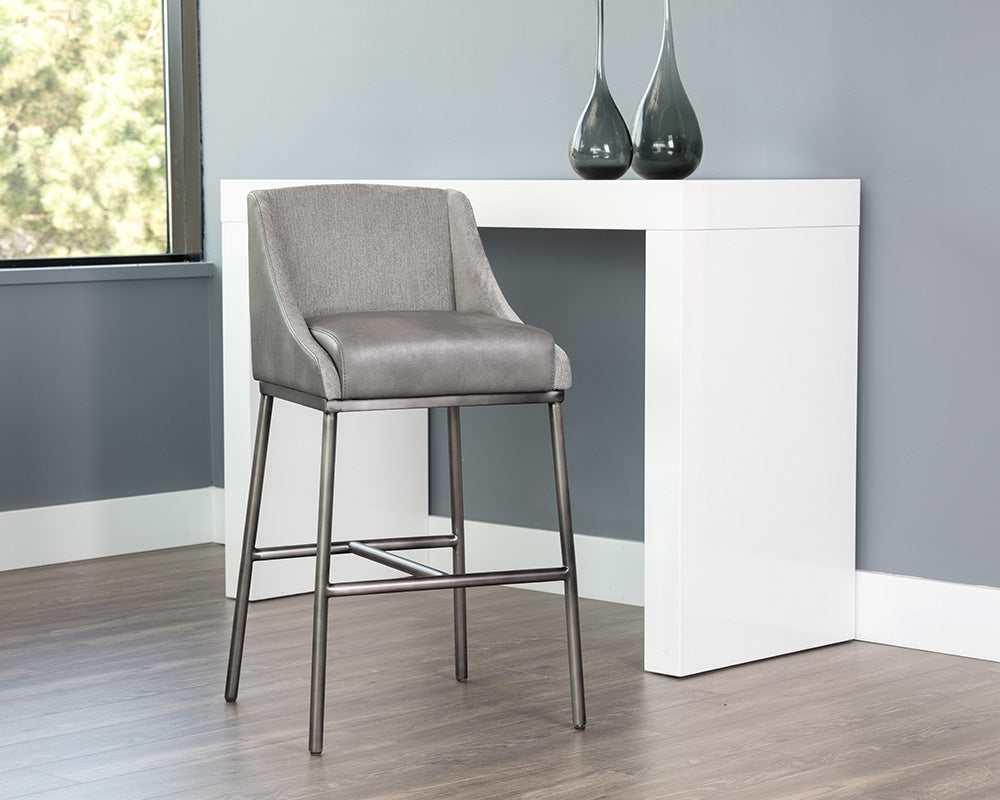 Sunpan Dalary Barstool - Bravo Metal / Polo Club Stone