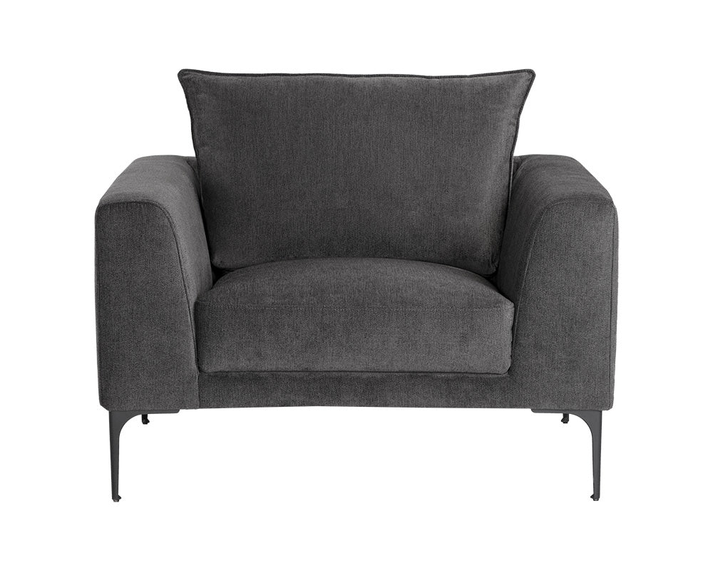 Sunpan Virgo Armchair - Metropolis Blue/Polo Club Kohl Grey/Stone