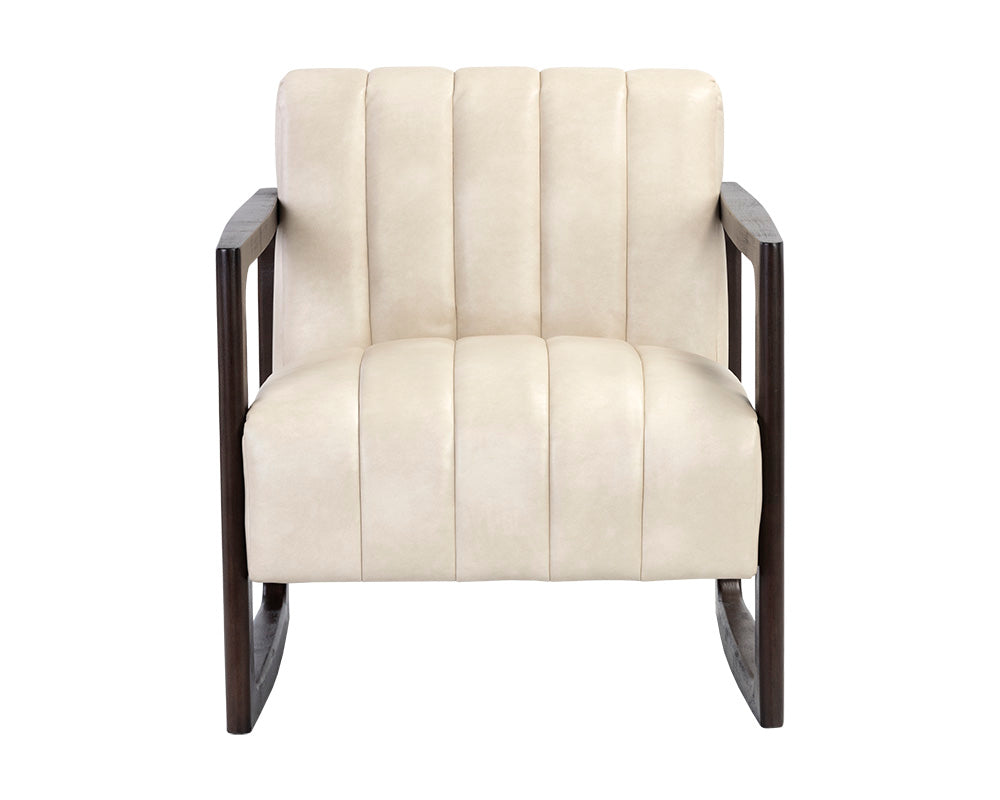 Sunpan Joaquin Lounge Chair In Bravo Cream/Metal/Metropolis Blue