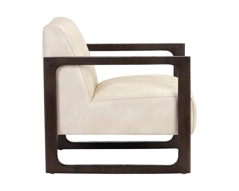 Sunpan Joaquin Lounge Chair In Bravo Cream/Metal/Metropolis Blue