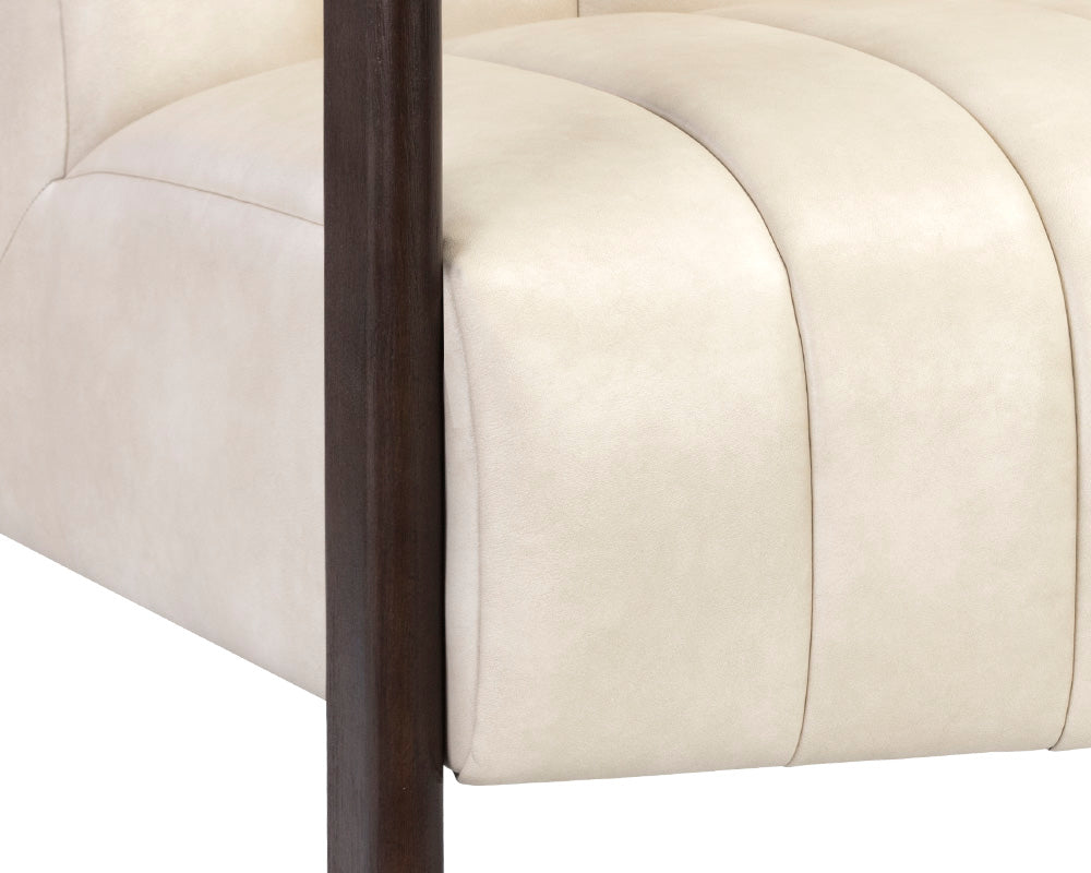 Sunpan Joaquin Lounge Chair In Bravo Cream/Metal/Metropolis Blue