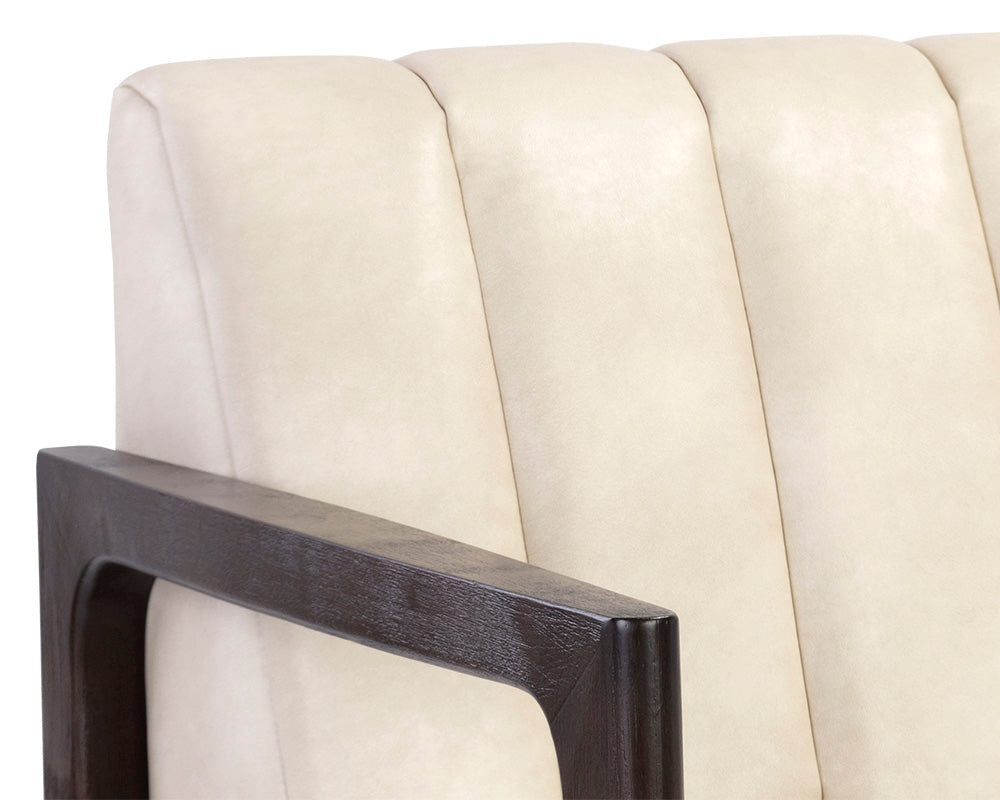 Sunpan Joaquin Lounge Chair In Bravo Cream/Metal/Metropolis Blue