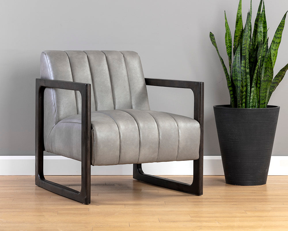 Sunpan Joaquin Lounge Chair In Bravo Cream/Metal/Metropolis Blue