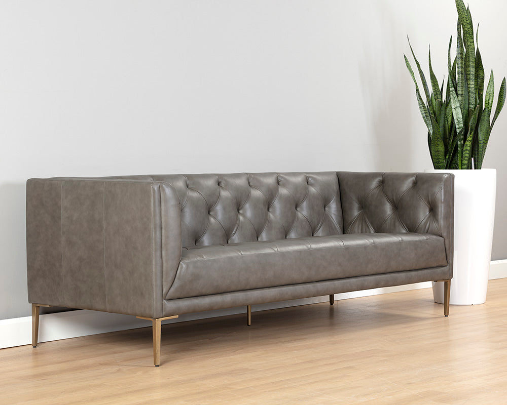 Sunpan Westin Sofa - Vintage Black Night/Caramel/Peacock/Steel Gray/Vanilla Leather