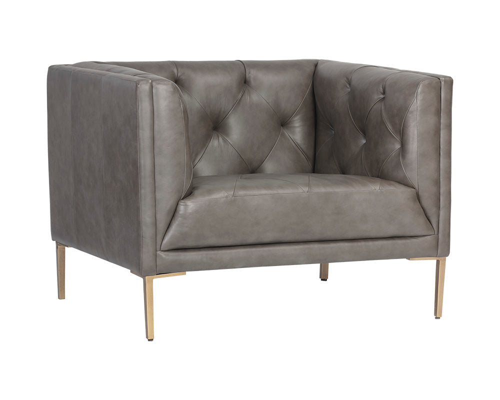 Sunpan Westin Armchair - Vintage Black Night/Caramel/Peacock/Steel Grey/Vanilla Leather