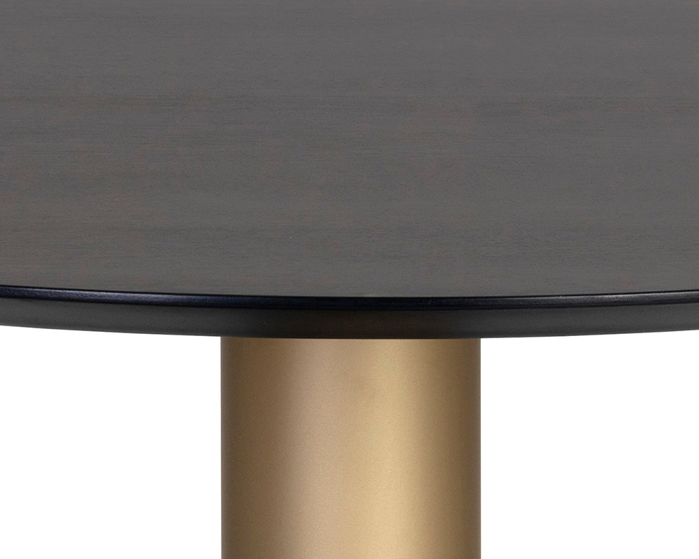 Sunpan Monaco Dining Table - Gold - Light Grey Marble / Charcoal Grey - 48"