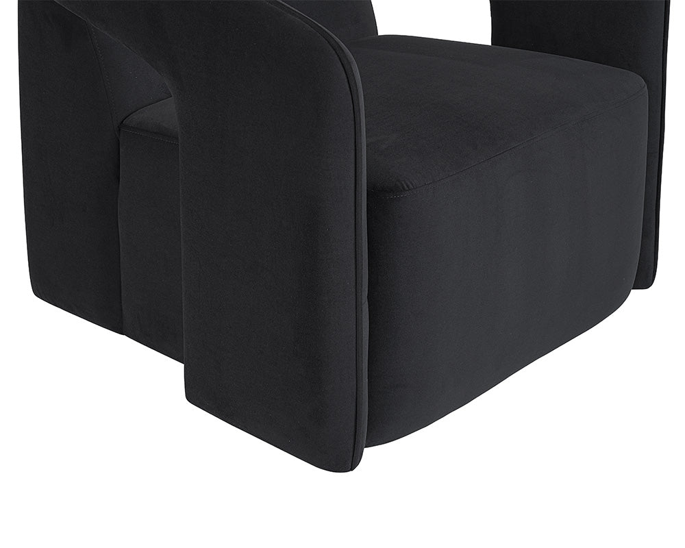 Sunpan Kendrick Swivel Lounge Chair - Abbington Black / Belfast Heather Grey