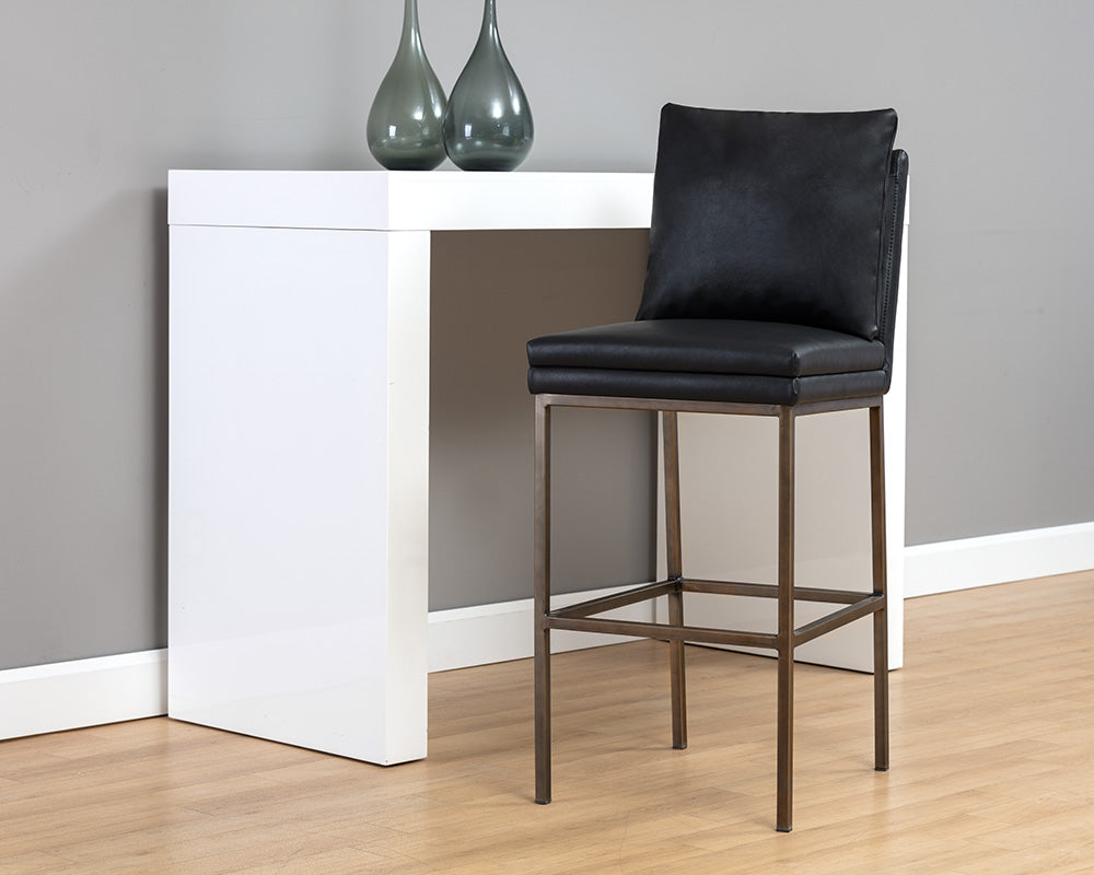 Sunpan Paige Barstool - Bravo Black/Cream